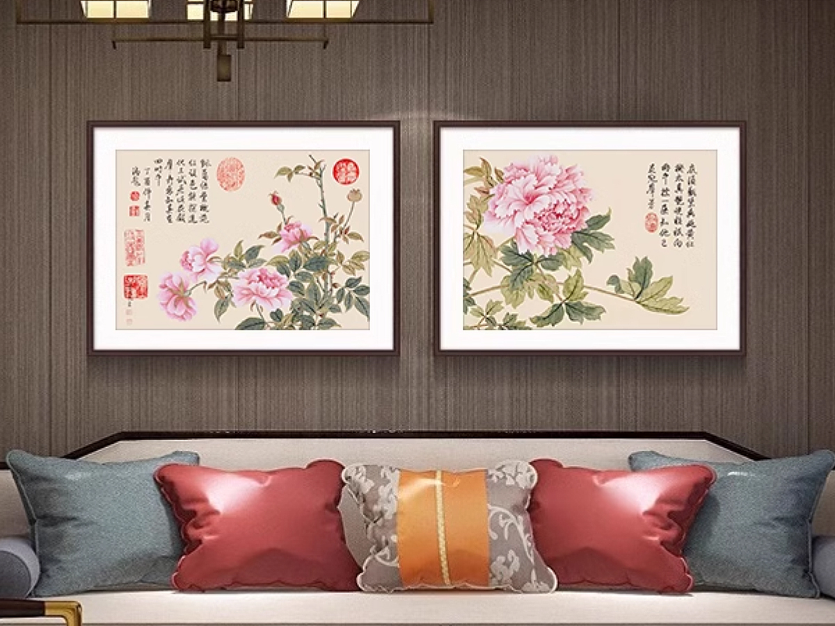 “Embroidery Treasures: The Beauty of Dong Gao’s Rose and Peony Paintings in Cross-Stitch”